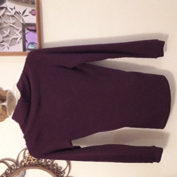 VENECCIA BRAND PURPLE LONG SLEEVE COWL NECK SWEATER - Picture 2 of 3